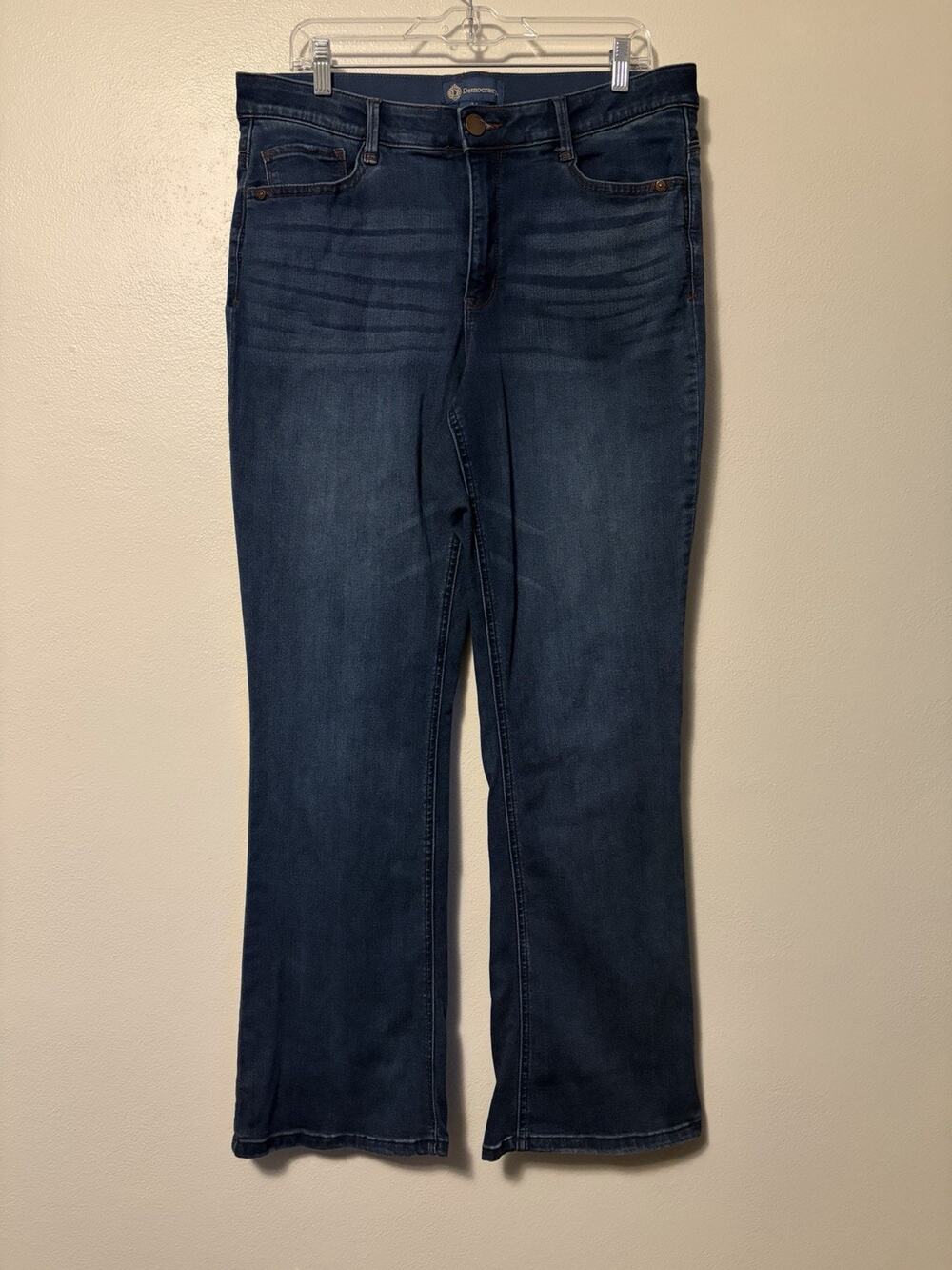 Democracy Jeans Womens 14 Blue Ab Solution Bootcut Medium Wash Stretch Denim